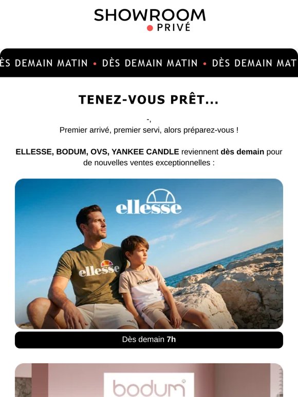 Vous attendiez des nouvelles de ELLESSE, BODUM, OVS, YANKEE CANDLE ?