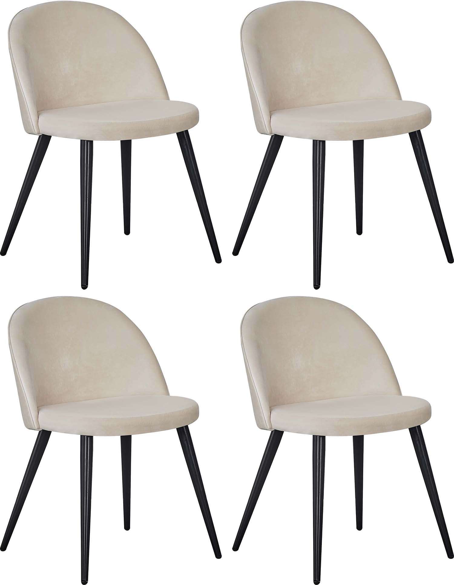Image of Chaise en velours avec pieds en acier Velvet Lot de 4