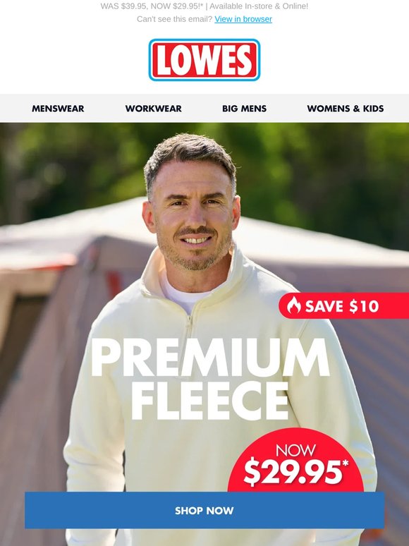 Enjoy $10 OFF fleece this winter!*