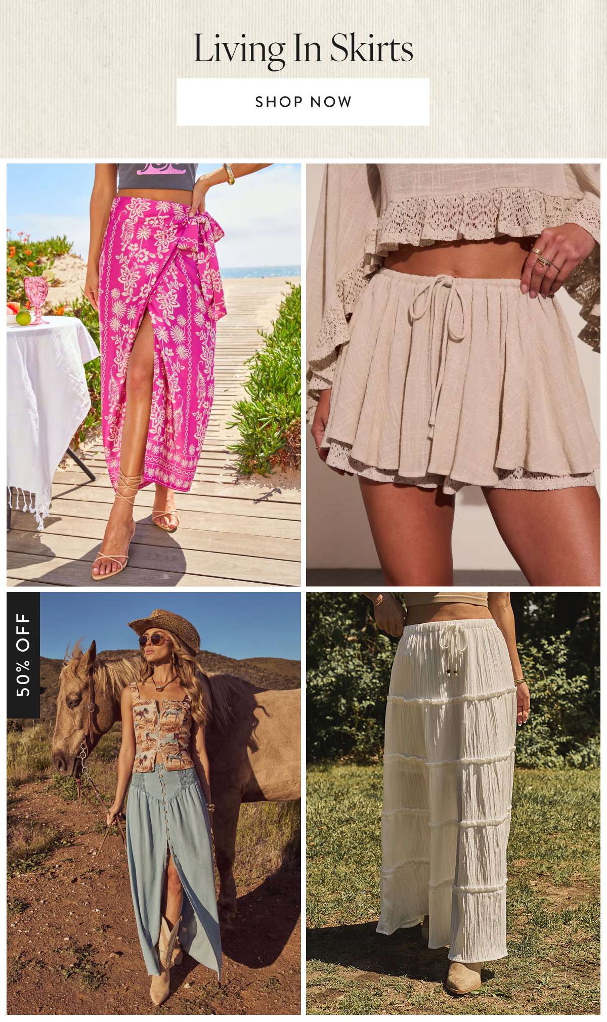 Living in Skirts. Shop Now