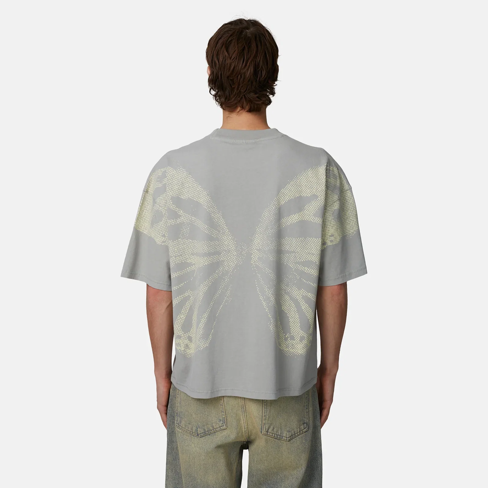Image of Fragment Butterfly Washed Grey T-shirt