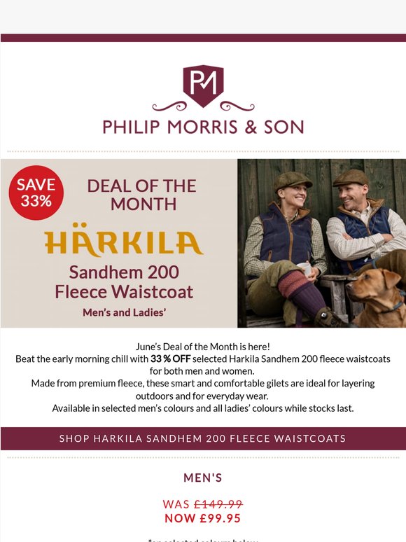 Deal of the Month: 33% OFF Harkila Sandhem 200 Fleece Waistcoats