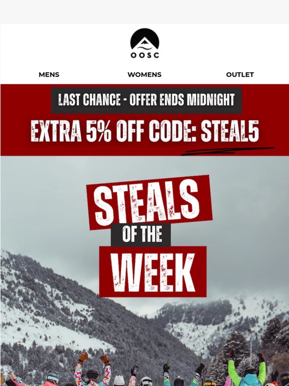 ⏰ ENDS AT MIDNIGHT - Extra 5% OFF!