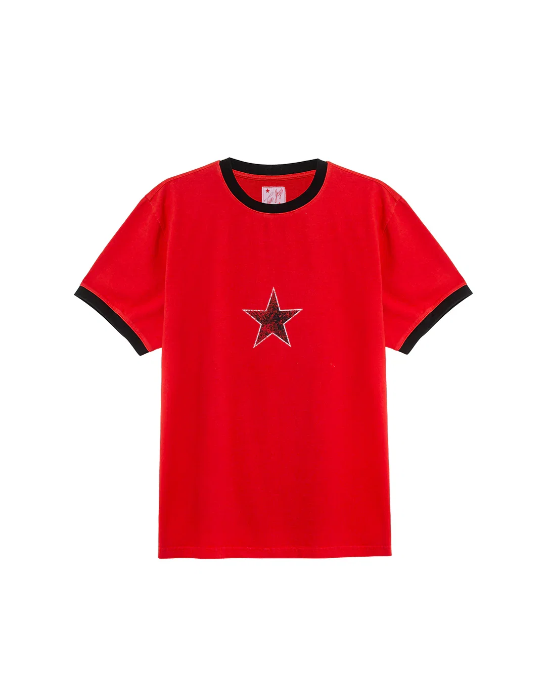 Image of Single Star Two Tone Tee Red