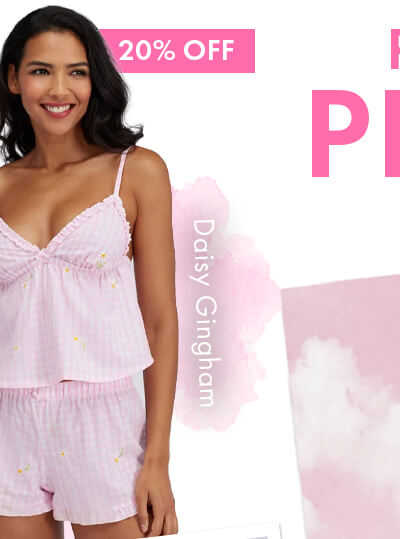 Daisy gingham cotton short pyjama set