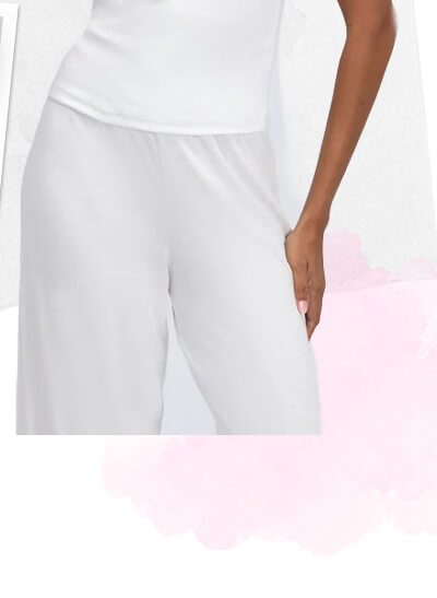 Frill ribbed long pyjama set