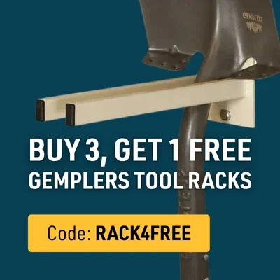 Buy 3, get 1 free on Gemplers tool racks.