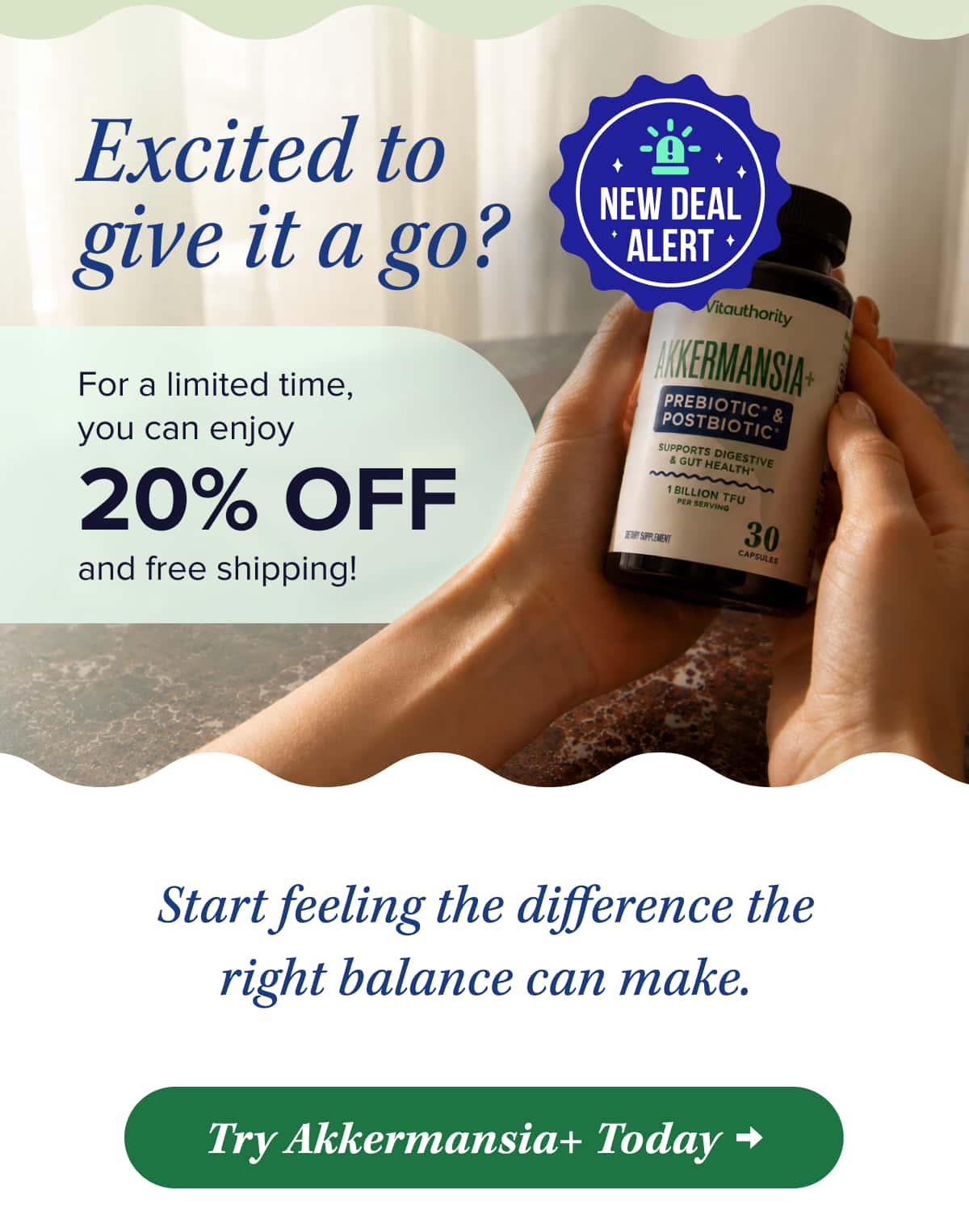 Excited to give it a go?   For a limited time, you can enjoy 20% OFF and free shipping!  Start feeling the difference the right balance can make.    Try Akkernasia+ Today