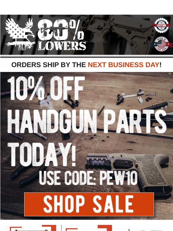 ALERT 🚨 10% Off Handgun Parts!