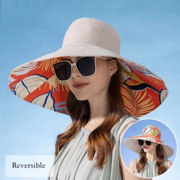 Reversible Foldable Wide Brim Sun Hat - 4 Colors 
