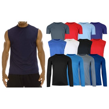2-Pack Men's Moisture-Wicking Wrinkle-Free Performance Tops (S-2XL)