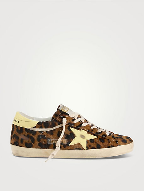 Super-Star Calf Hair Sneakers In Leopard Print
