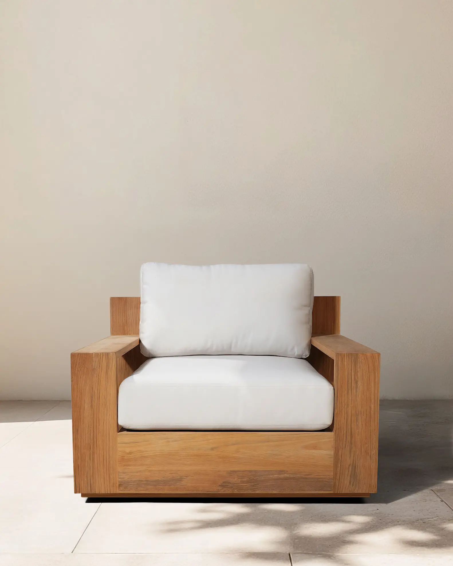 Solid Teak Outdoor Swivel Lounge Chair