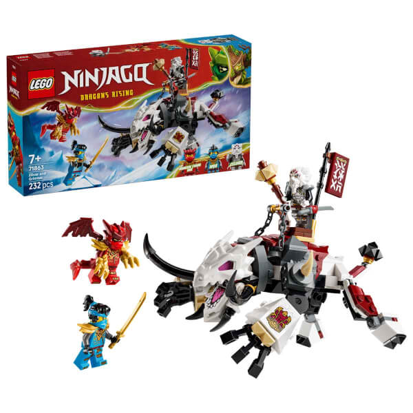 LEGO NINJAGO Zilvar ve Ejderha Canavar Grimtak 71863 - 7 Yaş ve Üzeri Çocuklar için 3 Minifigür İçeren Yaratıcı Oyuncak Yapım Seti (232 Parça)