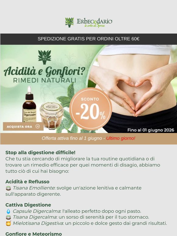 Ultime ore per salvare il tuo stomaco 🍀 e risparmiare!