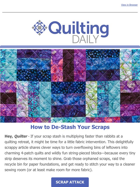 Scrap Happens: Clever Quilts for Your Fabric Leftovers