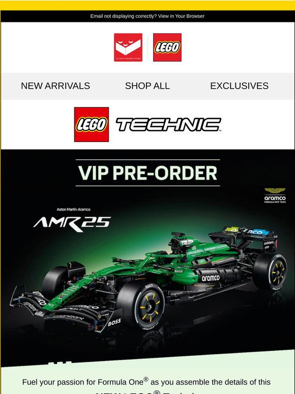 Fuel your passion with NEW LEGO® Technic Aston Martin Aramco AMR25 F1® Car