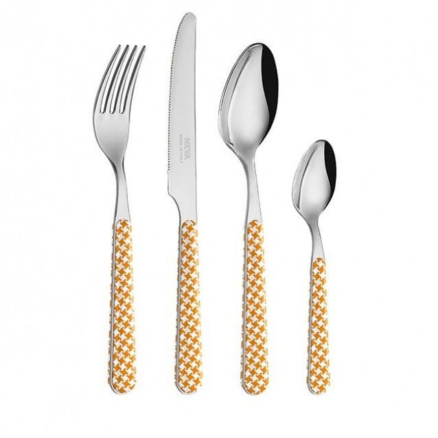 Houndstooth Orange Flatware
