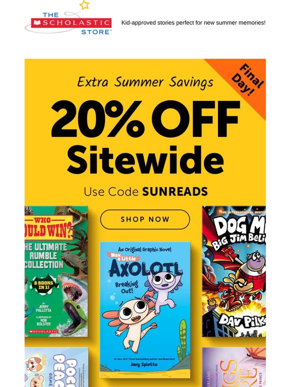 FINAL DAY! Save 20% on Their New Favorite Books 📖