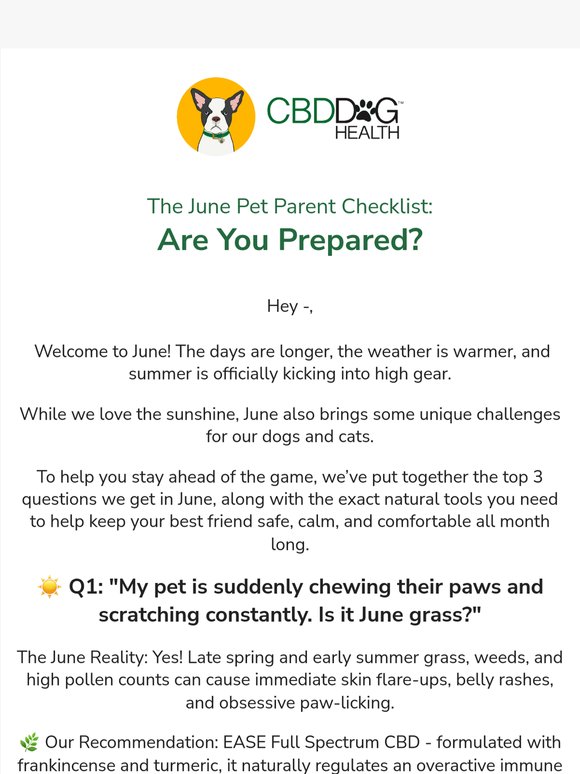 Welcome to June! Is your pet prepared?