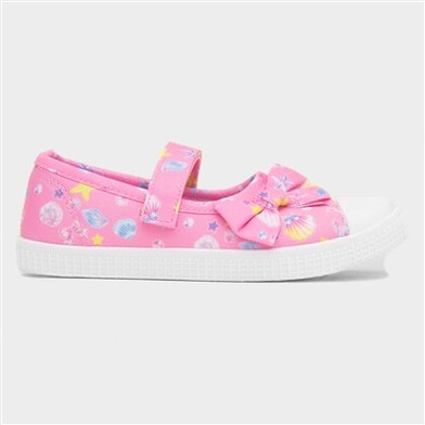 Walkright Claudia Girls Pink Bow Canvas