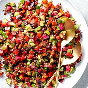 Chopped Vegetable and Stone Fruit Salad