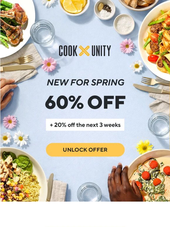 60% off 400+ meals? Oh, you'll never get bored.