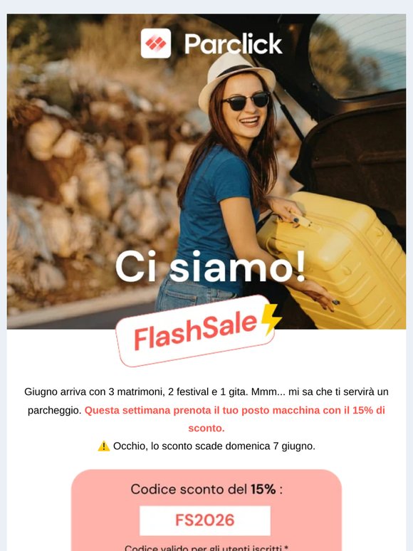 Solo per te: 15% di sconto per parcheggiare 🚗