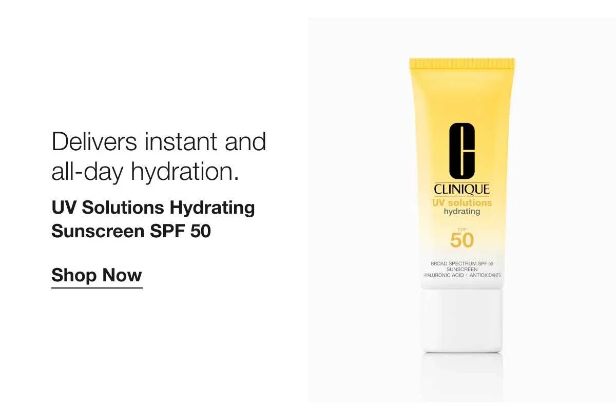 Delivers instant and all-day hydration. | UV Solutions Hydrating Sunscreen SPF 50 | Shop Now