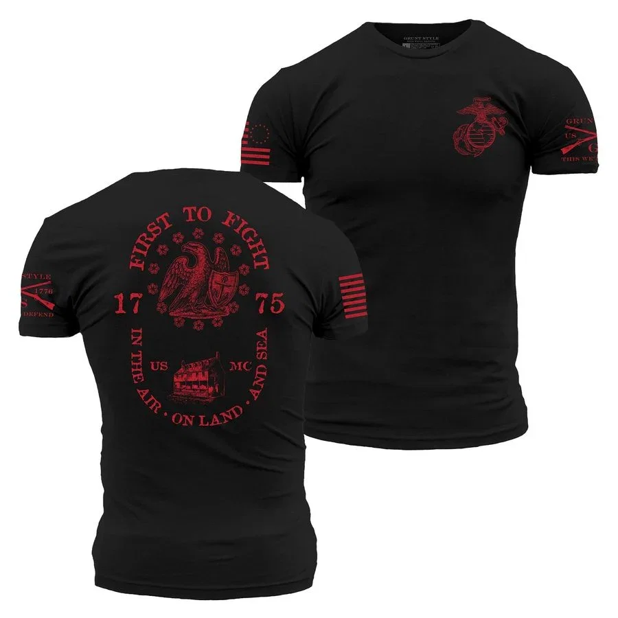 Image of USMC - First To Fight T-Shirt - Black