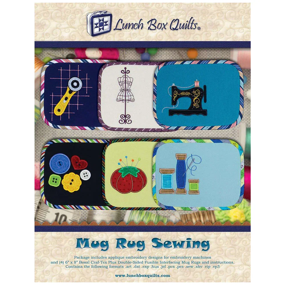 Image of Mug Rug Sewing Applique Embroidery Designs