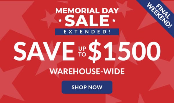 Memorial Day sale extended, final weekend!