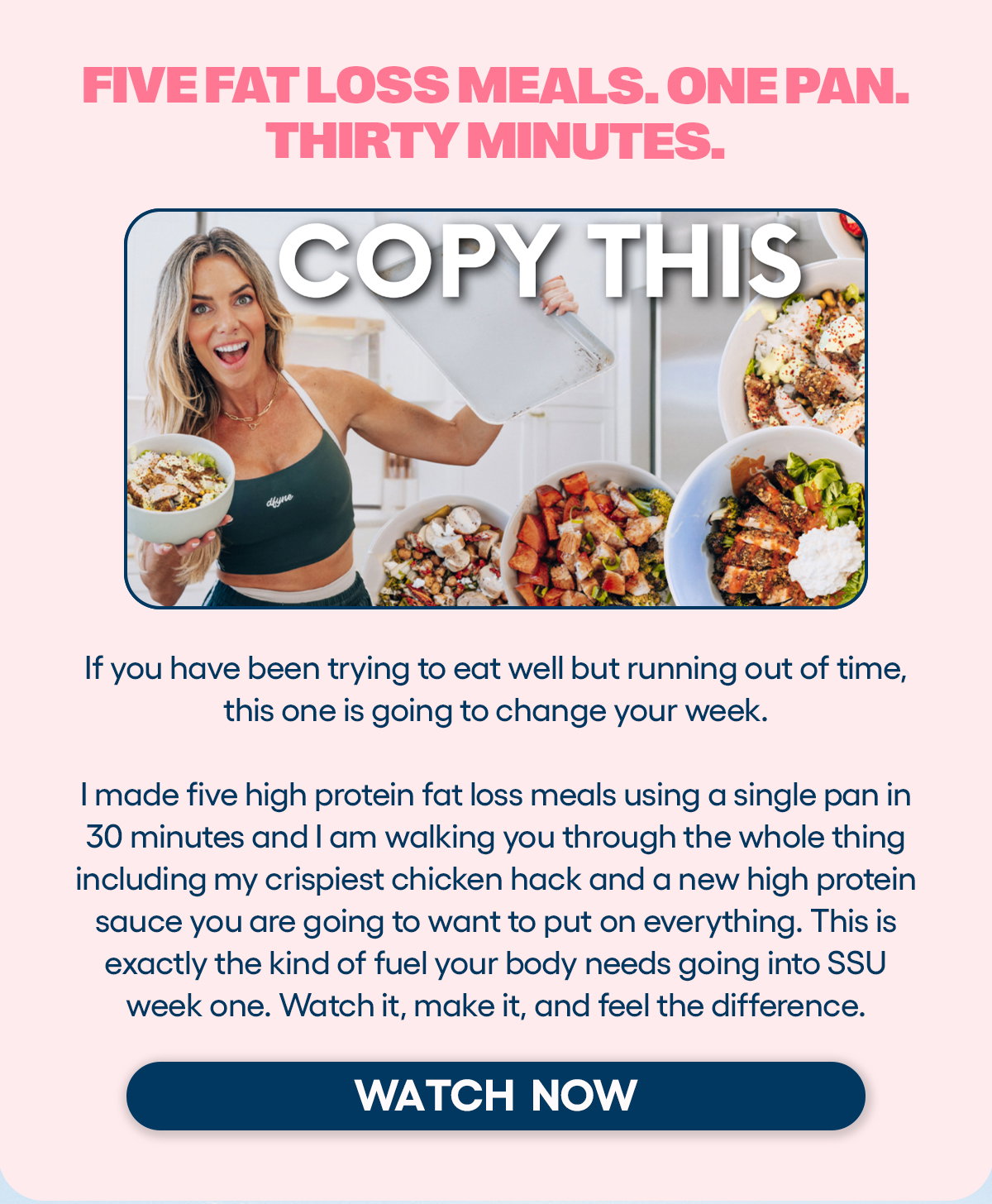 Five Fat Loss Meals, One Pan on YouTube