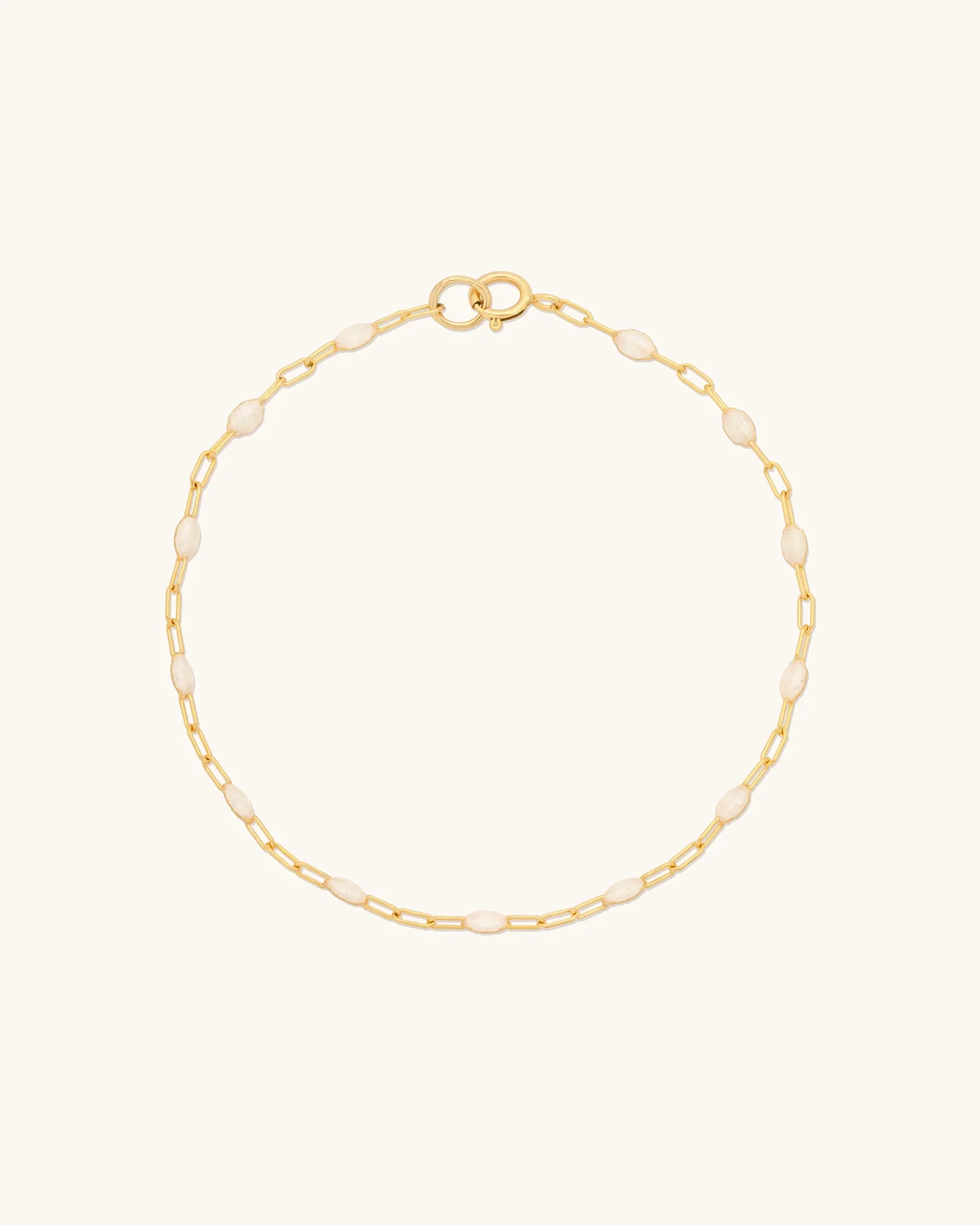 Image of Pearlescent Gem Drop Chain Bracelet