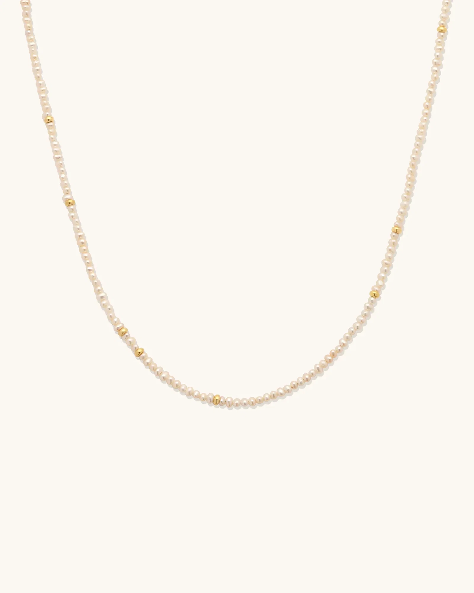 Image of Petite Pearl Gemstone Necklace