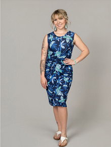 Sleeveless Knee-Length Dress with Knot Detail