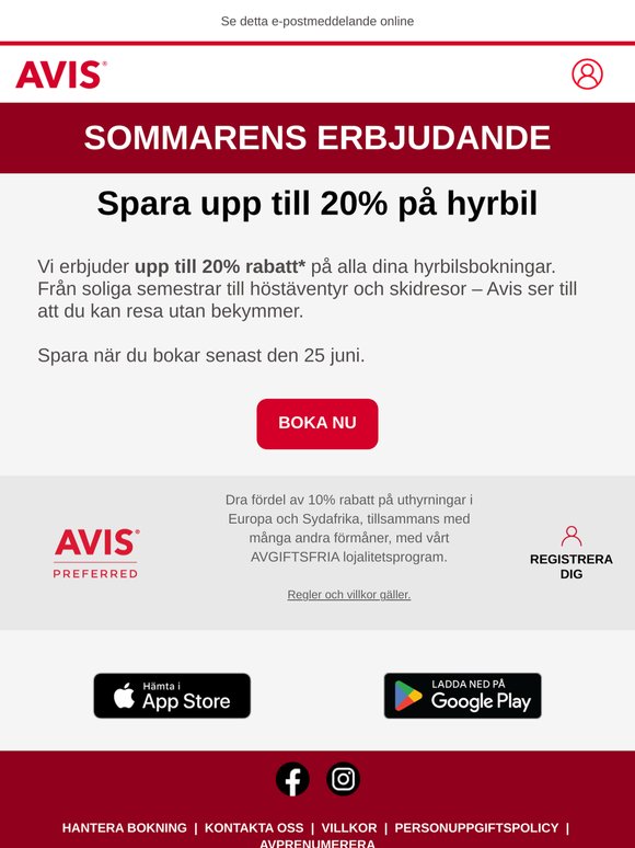 Få upp till 20% rabatt på sommarens hyrbil