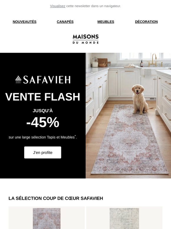 Vente flash Safavieh : Jusqu'à -45%