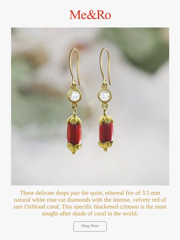 The Power of Moro, Oxblood Coral and 22K Gold Earrings 🌹