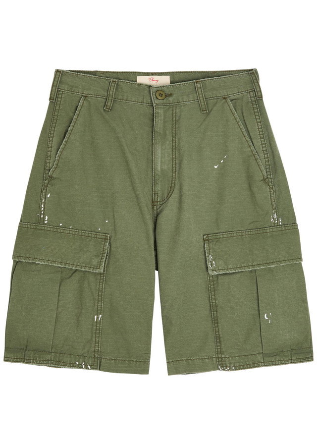 CHERRY LOS ANGELES Paint-splatter cotton cargo shorts