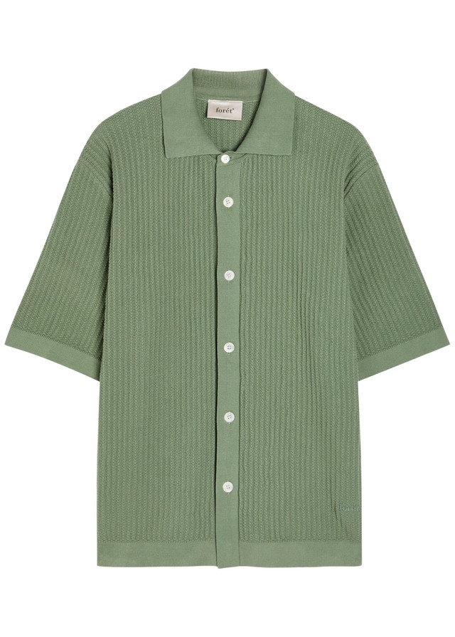 FORÉT Textured-knit cotton shirt