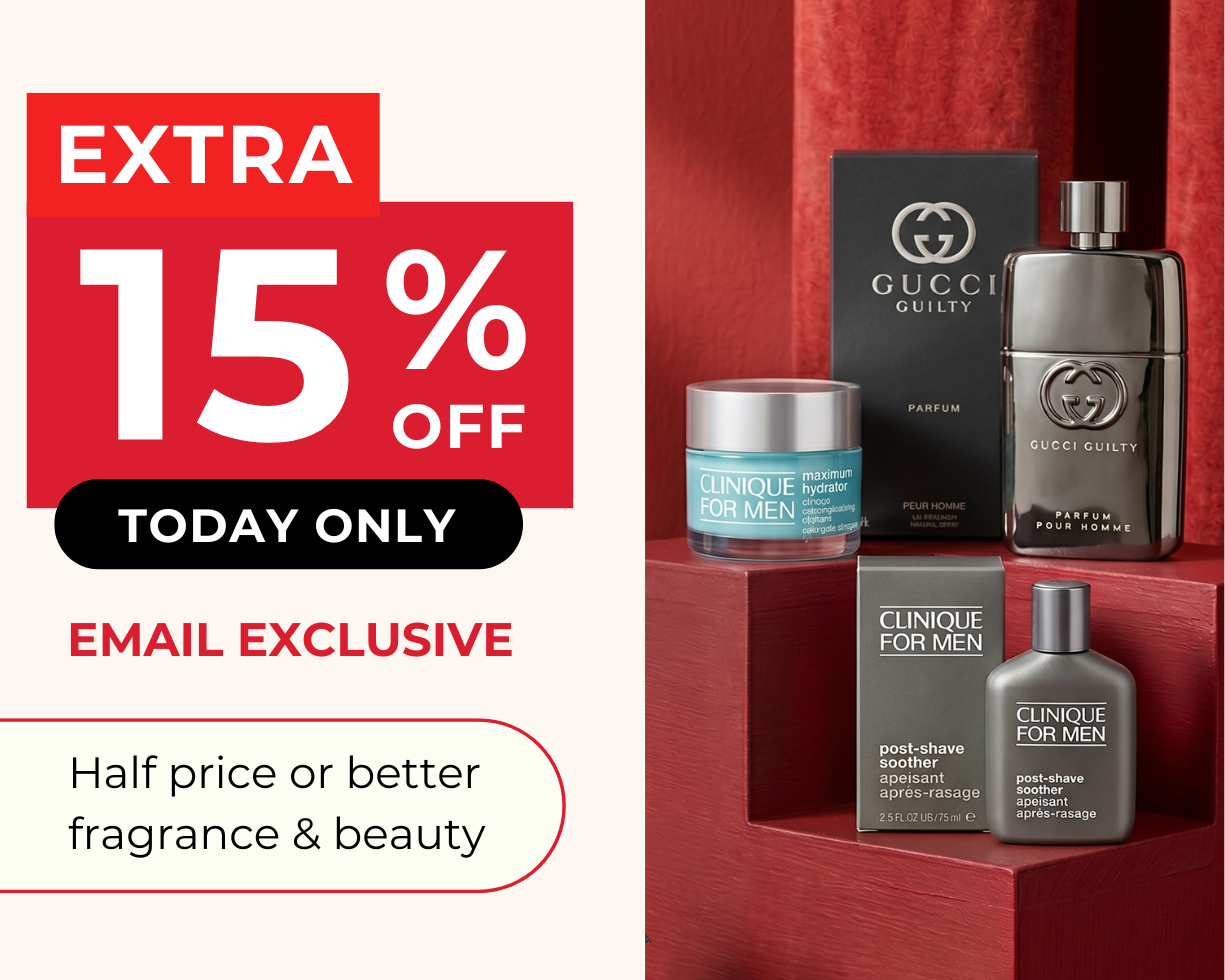 HURRY! LAST 2 HOURS EXTRA 15% OFF TODAY ONLY EMAIL EXCLUSIVE CODE: BEAUTY15