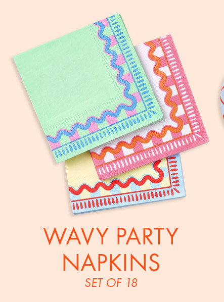 Wavy Party Cocktail Napkins Set of 18