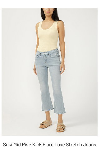 Suki Mid Rise Kick Flare Luxe Stretch Jeans