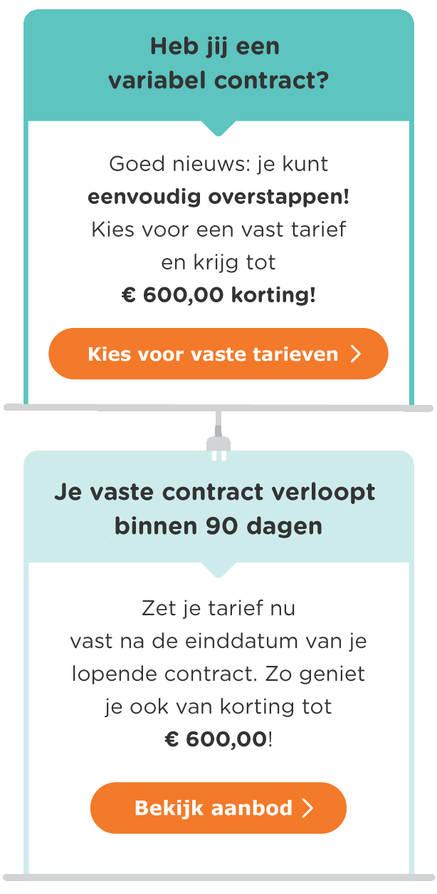 Heb jij een variabel contract of een vast contract dat verloopt binnen 90 dagen? Bekijk ons aanbod!