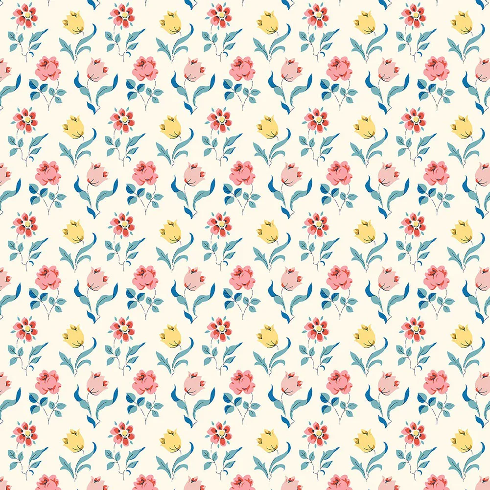 Image of Liberty Art Fabrics Pink and Yellow Oshibana Lasenby Quilting Cotton