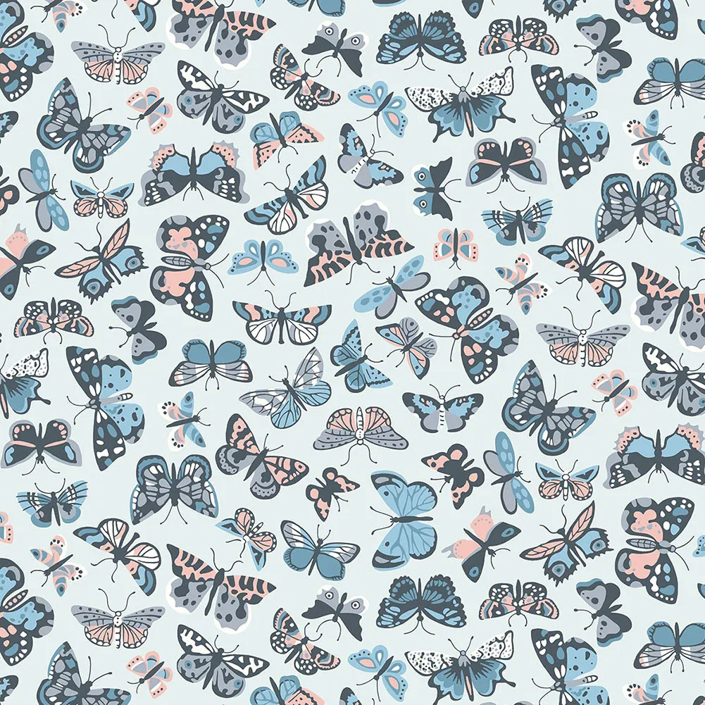 Image of Liberty Art Fabrics Muted Blue Kaleidoscope Sky Lasenby Quilting Cotton