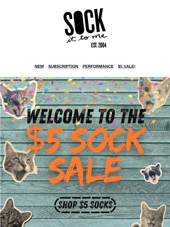 🔥BAM! $5 Sock Sale. We told you something was coming.