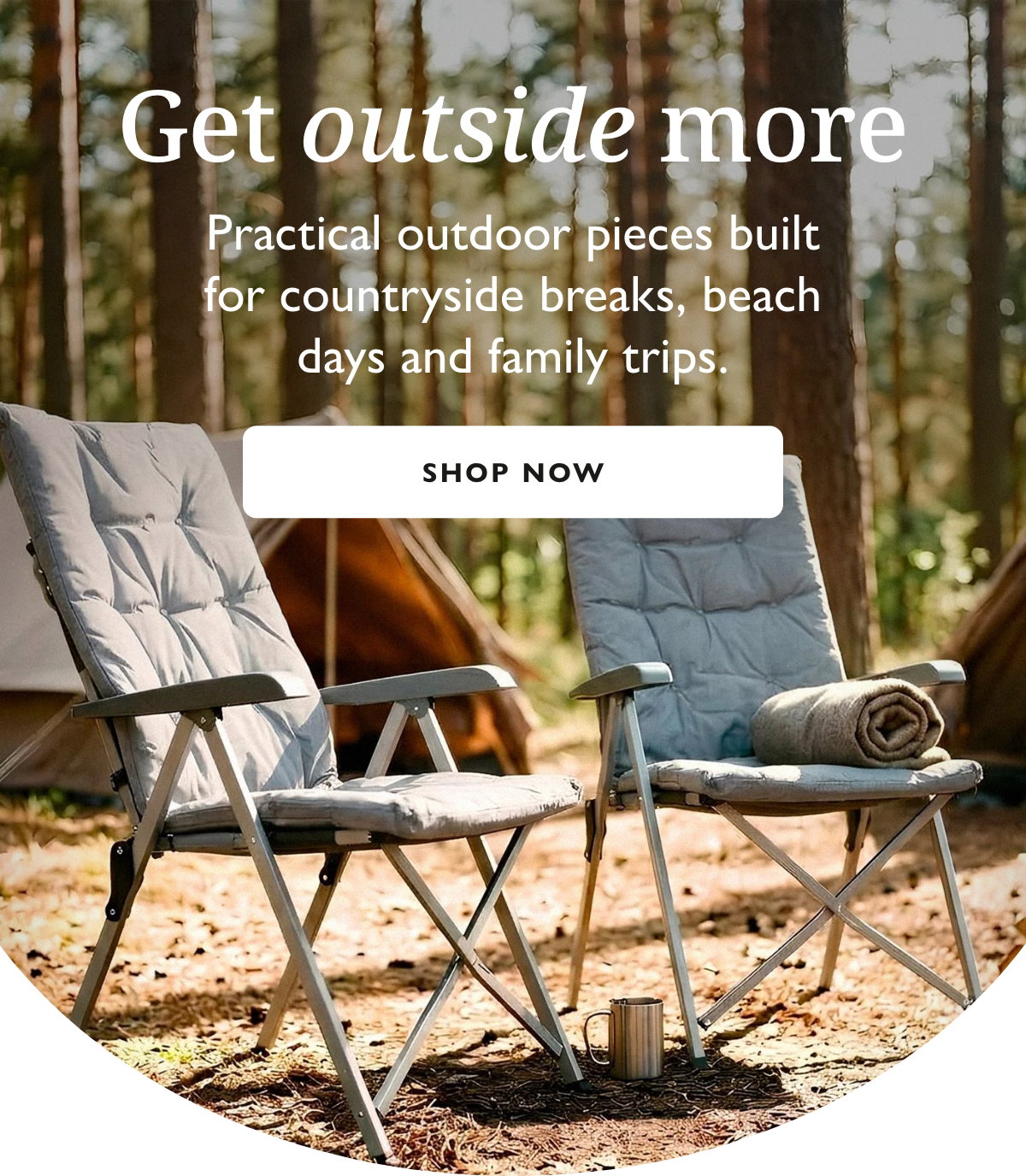 Practical outdoor pieces built for countryside breaks, beach days and family trips.