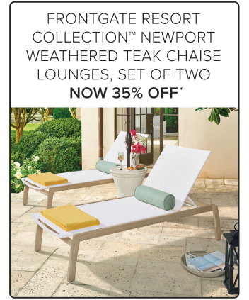 Frontgate Resort Collection Newport Weathered Teak Chaise Lounges, Set of Two Now 35% Off